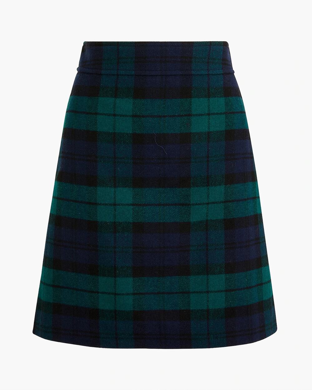 J. Crew Wool Blend Mini Skirt in Black Watch Plaid